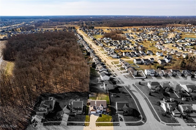 bird's eye view with a residential view