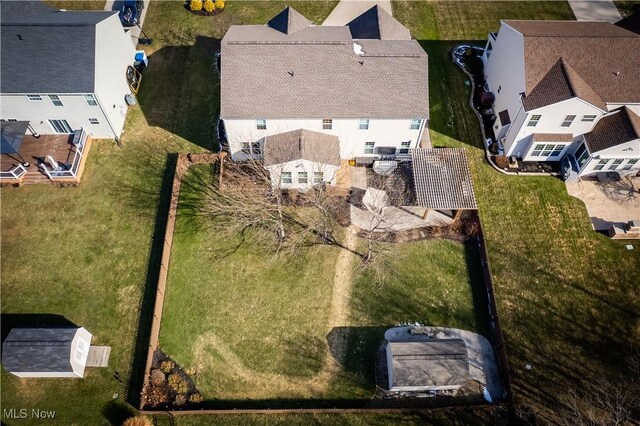 drone / aerial view with a residential view