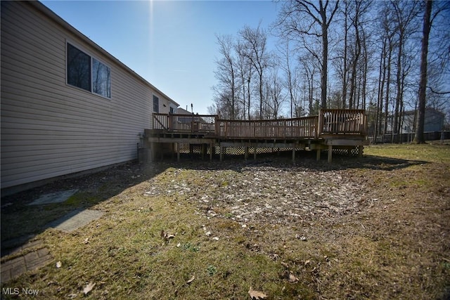 view of yard featuring a deck