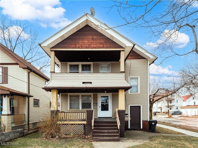 craftsman inspired home with a porch