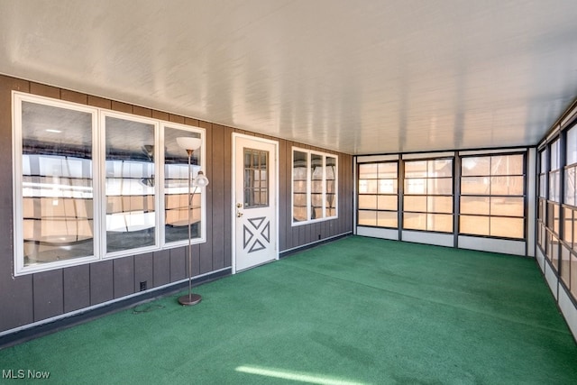 view of unfurnished sunroom