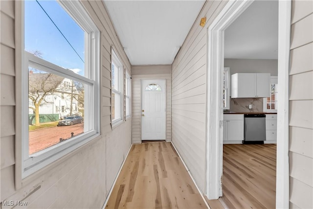 interior space featuring light wood-style flooring