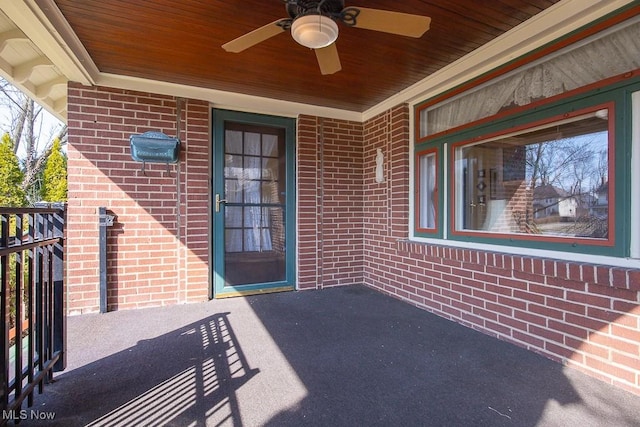 view of patio / terrace with ceiling fan