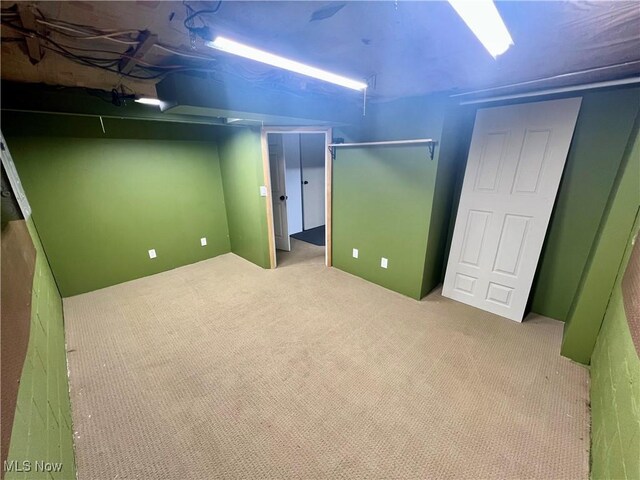 finished basement with carpet