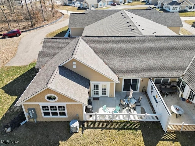 bird's eye view with a residential view