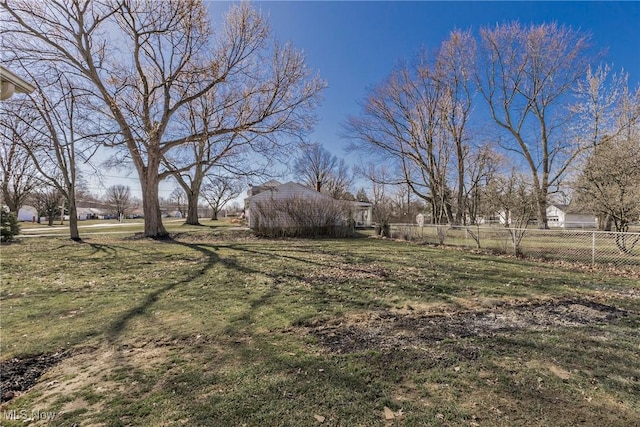 view of yard with fence