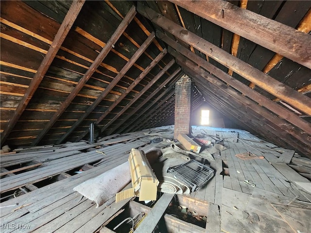 view of attic