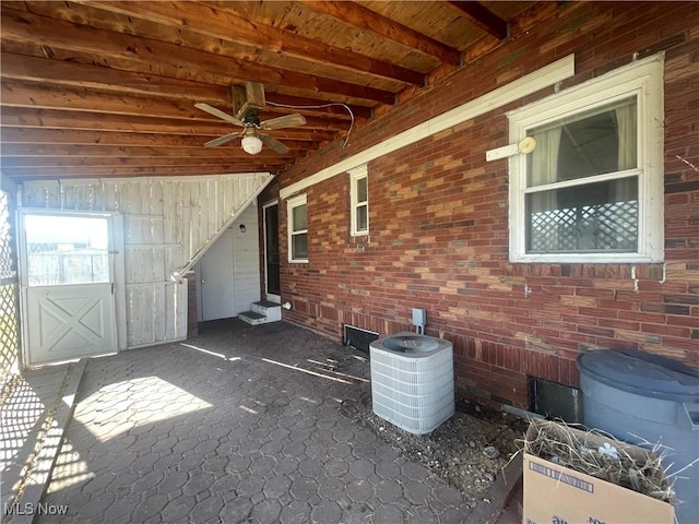 view of patio / terrace with cooling unit and ceiling fan