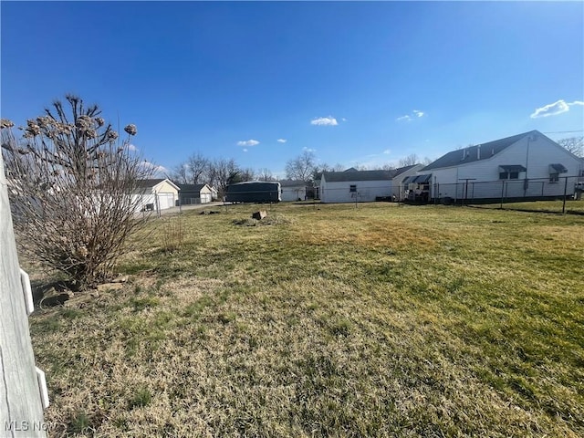 view of yard featuring fence