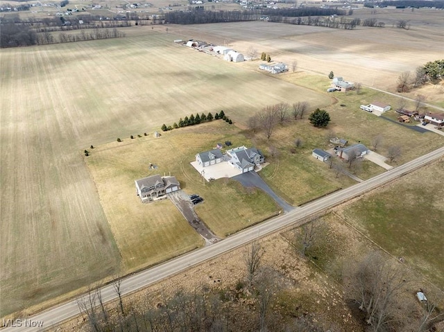 aerial view featuring a rural view