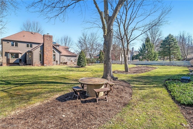 view of yard with fence