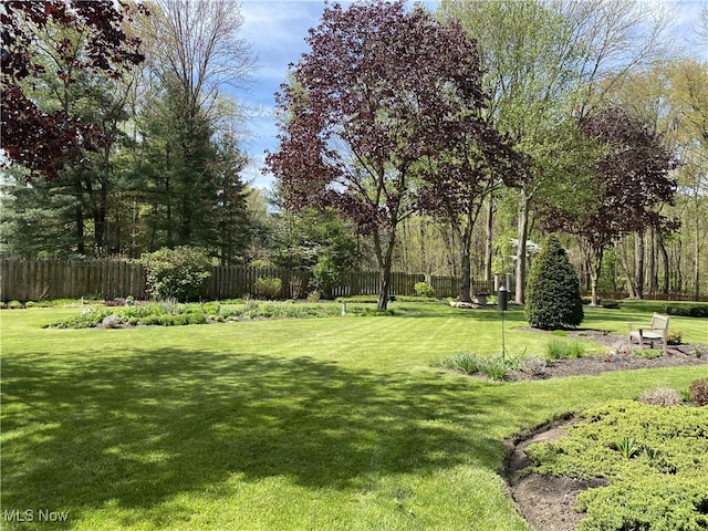 view of yard featuring fence