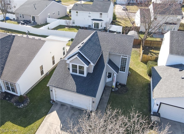 drone / aerial view featuring a residential view