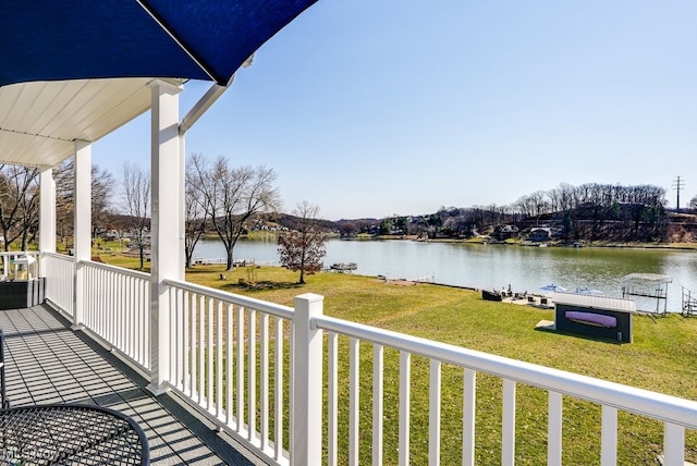 balcony with a water view