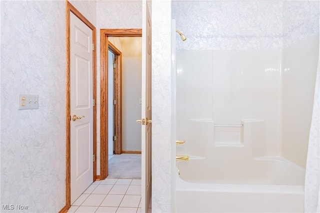 full bathroom featuring tile patterned flooring