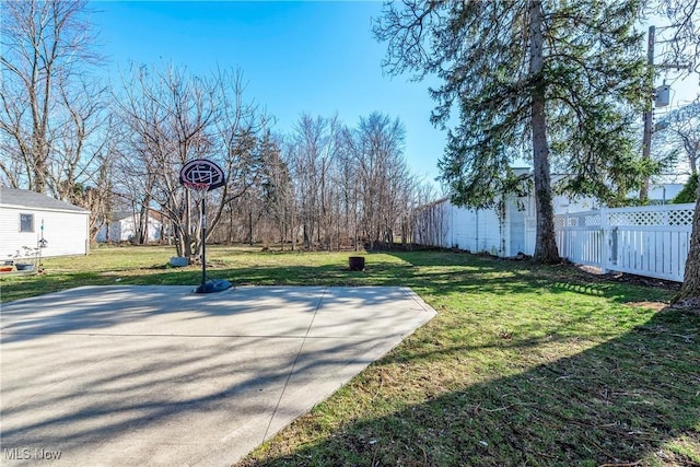 view of yard with fence