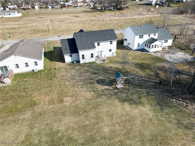 drone / aerial view with a residential view