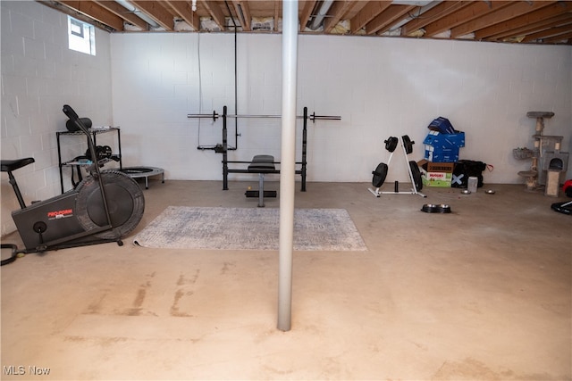 view of workout area