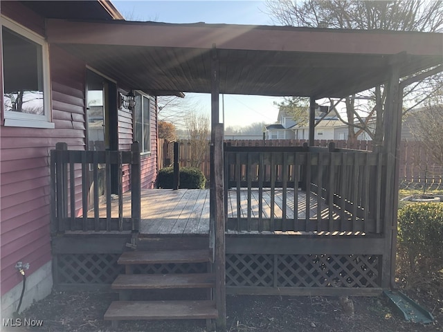 wooden terrace with fence