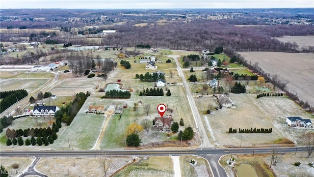 bird's eye view featuring a rural view