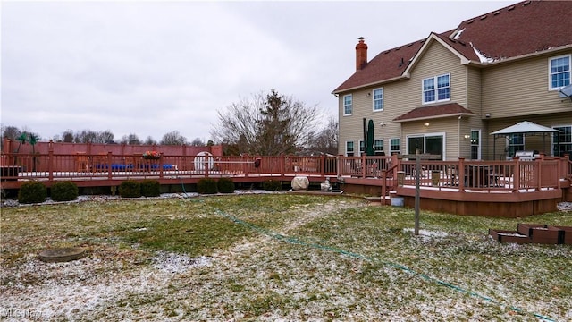 exterior space with a wooden deck