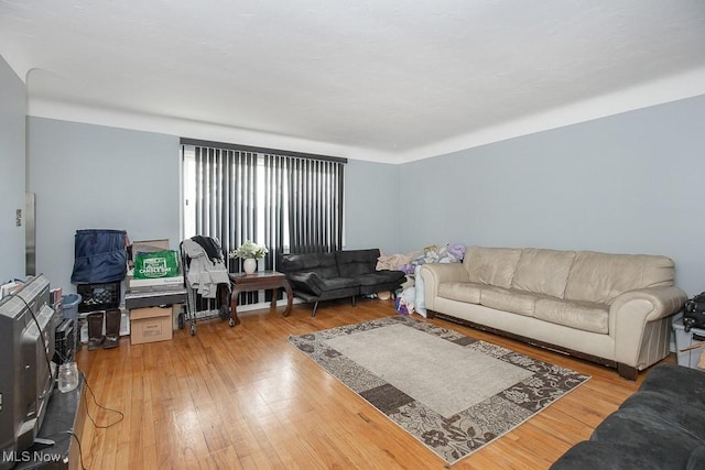 living area featuring hardwood / wood-style floors