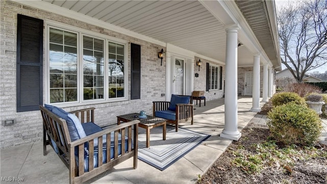 view of patio featuring covered porch