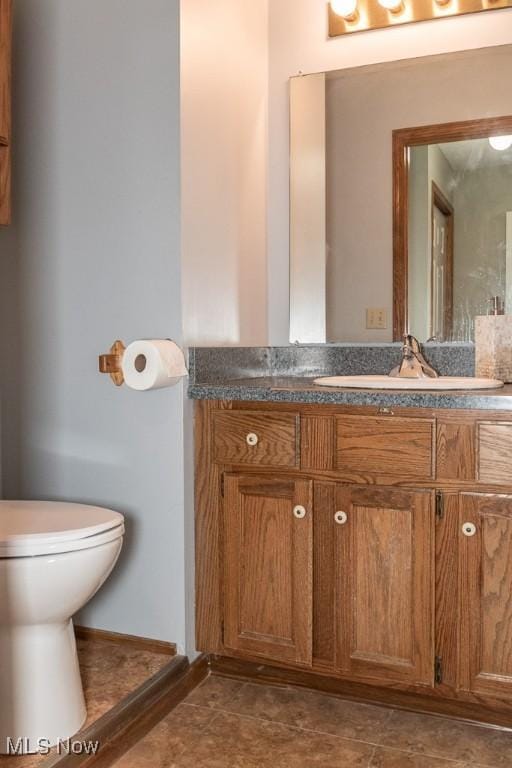 bathroom with toilet and vanity