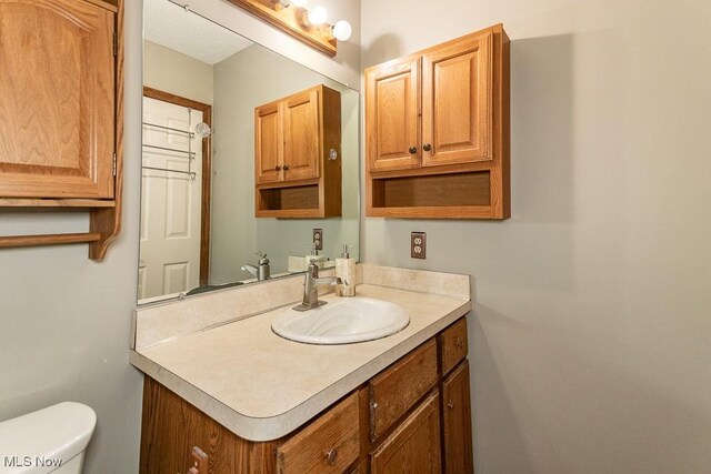 bathroom with toilet and vanity