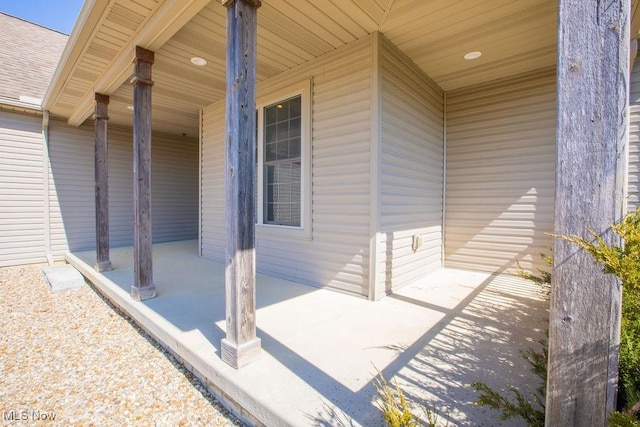 view of patio with covered porch