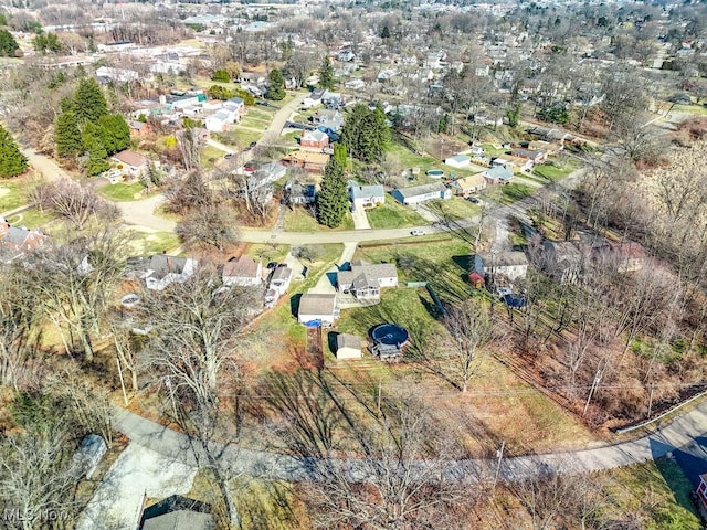 aerial view with a residential view