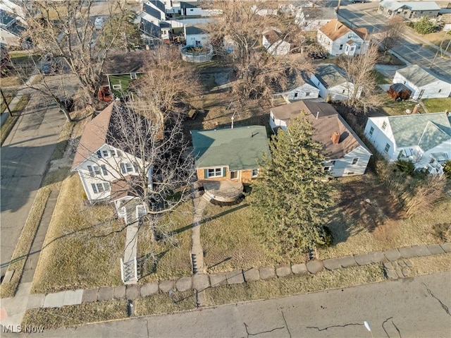 aerial view with a residential view