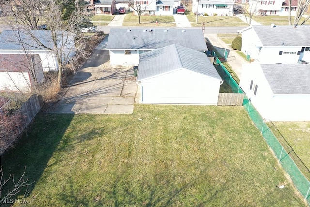 aerial view featuring a residential view