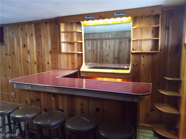 bar with wooden walls