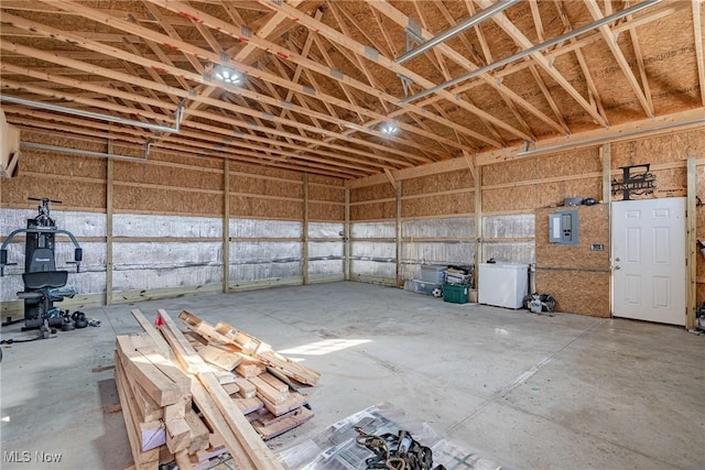 garage with electric panel