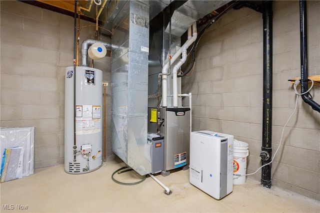 utilities featuring heating unit and water heater