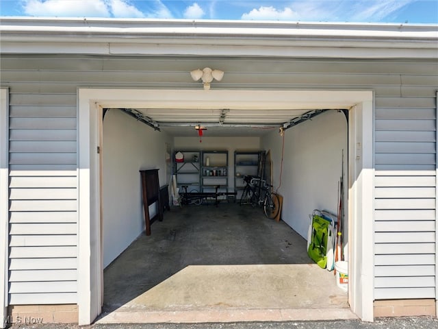 view of garage