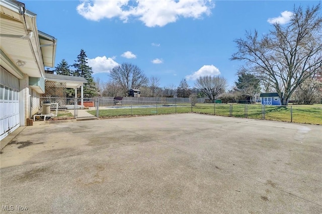 exterior space with a gate and fence