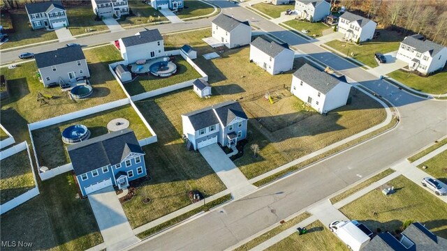 bird's eye view featuring a residential view