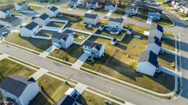 bird's eye view with a residential view