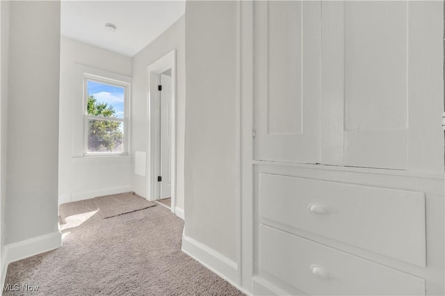 hall featuring baseboards and carpet