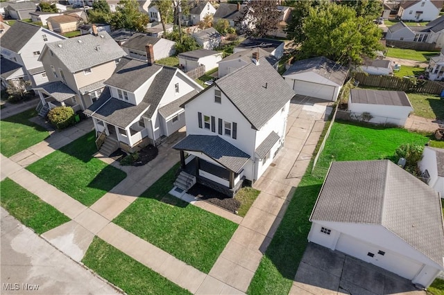 bird's eye view with a residential view