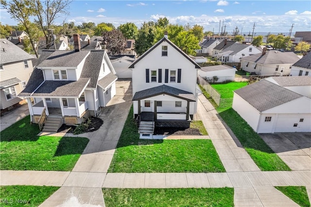 drone / aerial view with a residential view