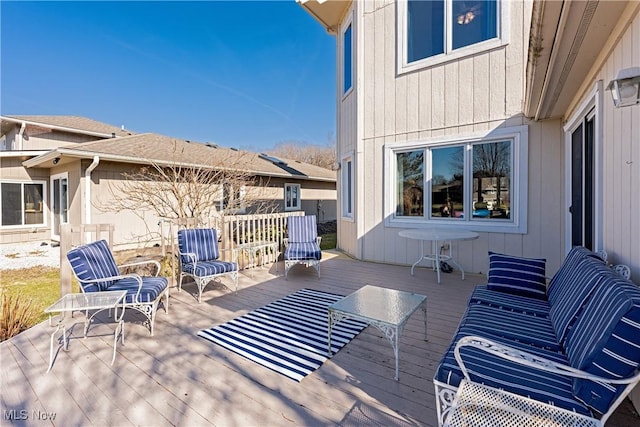 deck with an outdoor living space