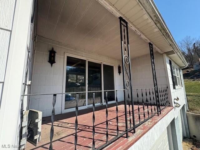 view of patio with a porch