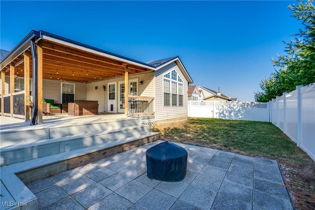 view of patio / terrace with a fenced backyard