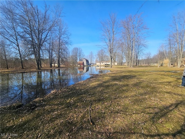 view of yard featuring a water view