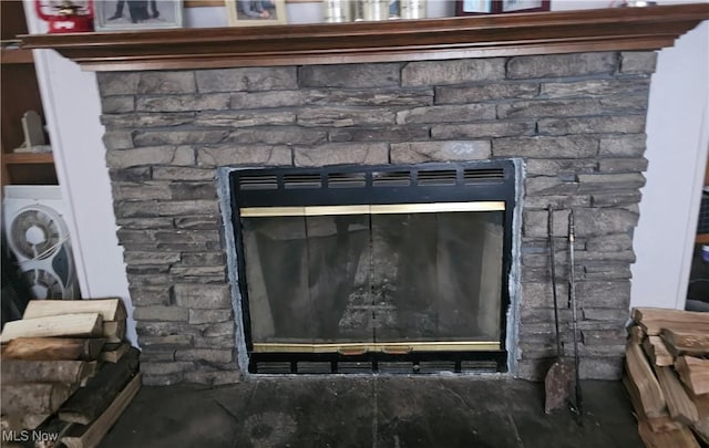 details with a fireplace