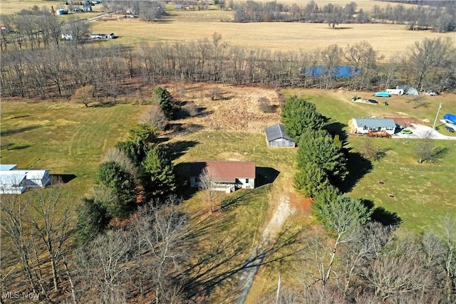 aerial view featuring a rural view