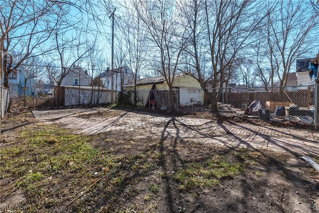 view of yard with fence